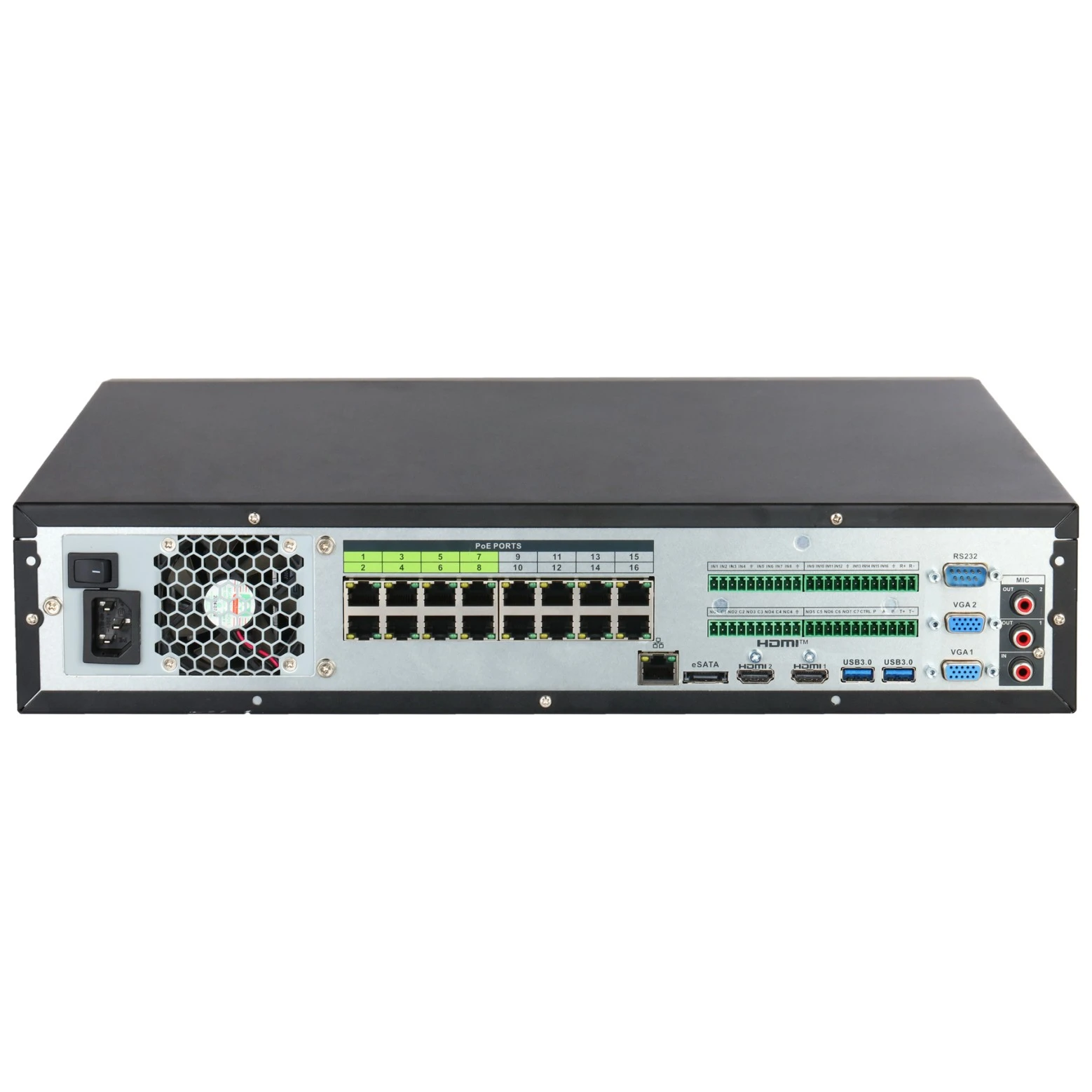 Dahua DHI-NVR5832-16P-XI/Pro – 32-channel WizMind Pro AI NVR with 16× PoE, WizSeek, AcuPick, and RAID storage