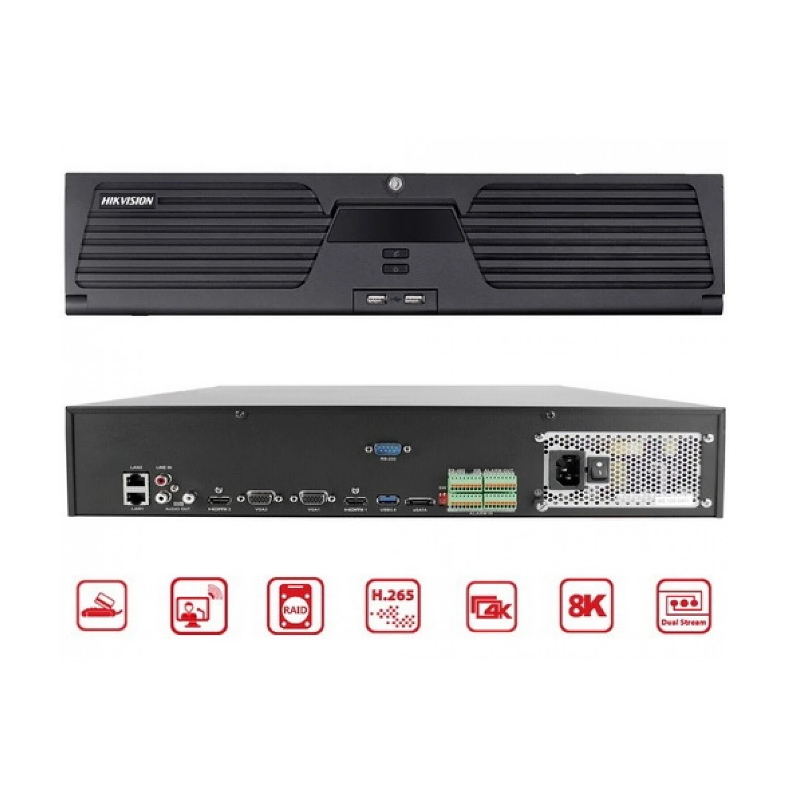 Hikvision DS-9664NI-M8 - Network Video Recorder - 64 -channels - 8x SATA - PoE