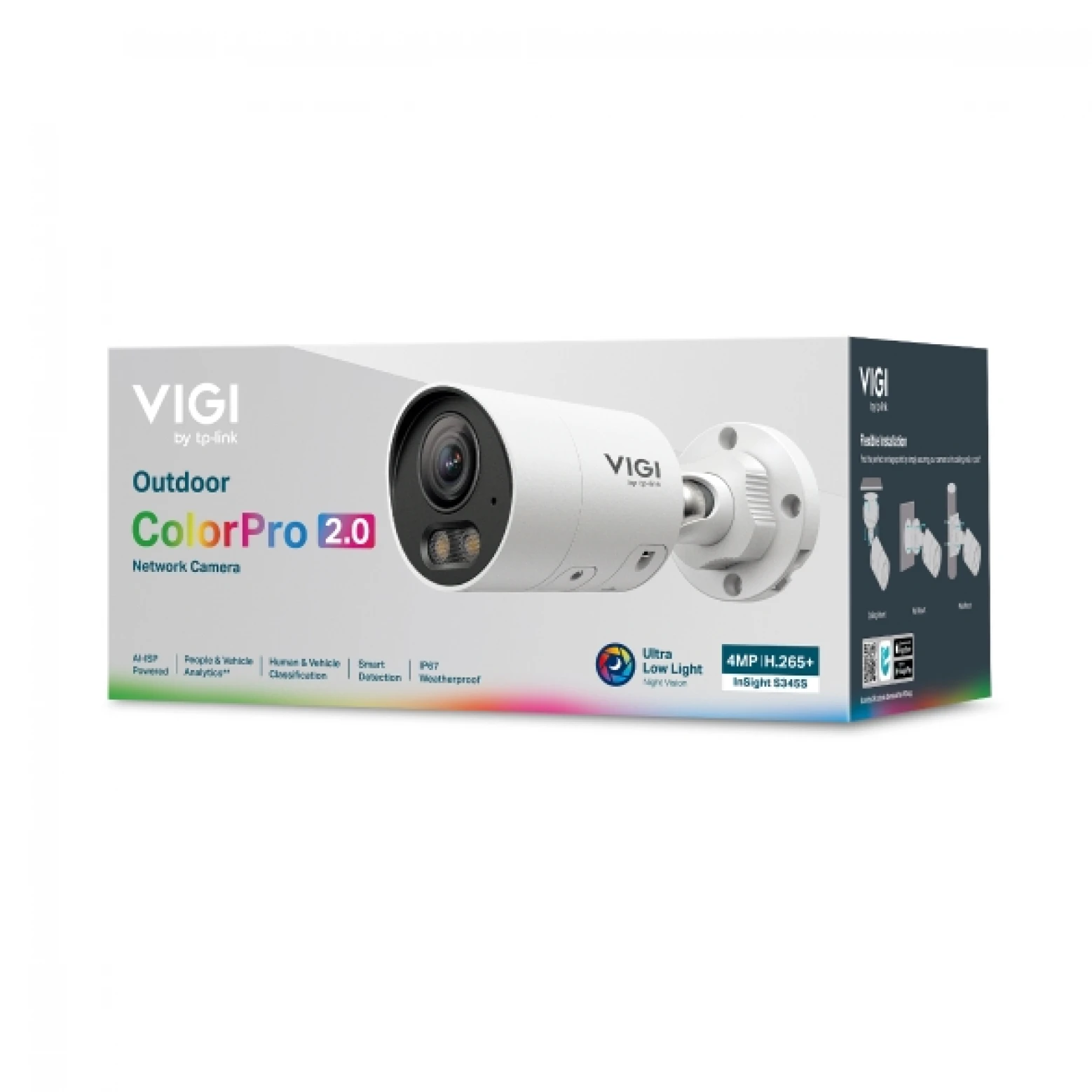 VIGI By TP-link - InSight S345S - 4MP - ColorPro 2.0 - AI - Bullet - IP - White