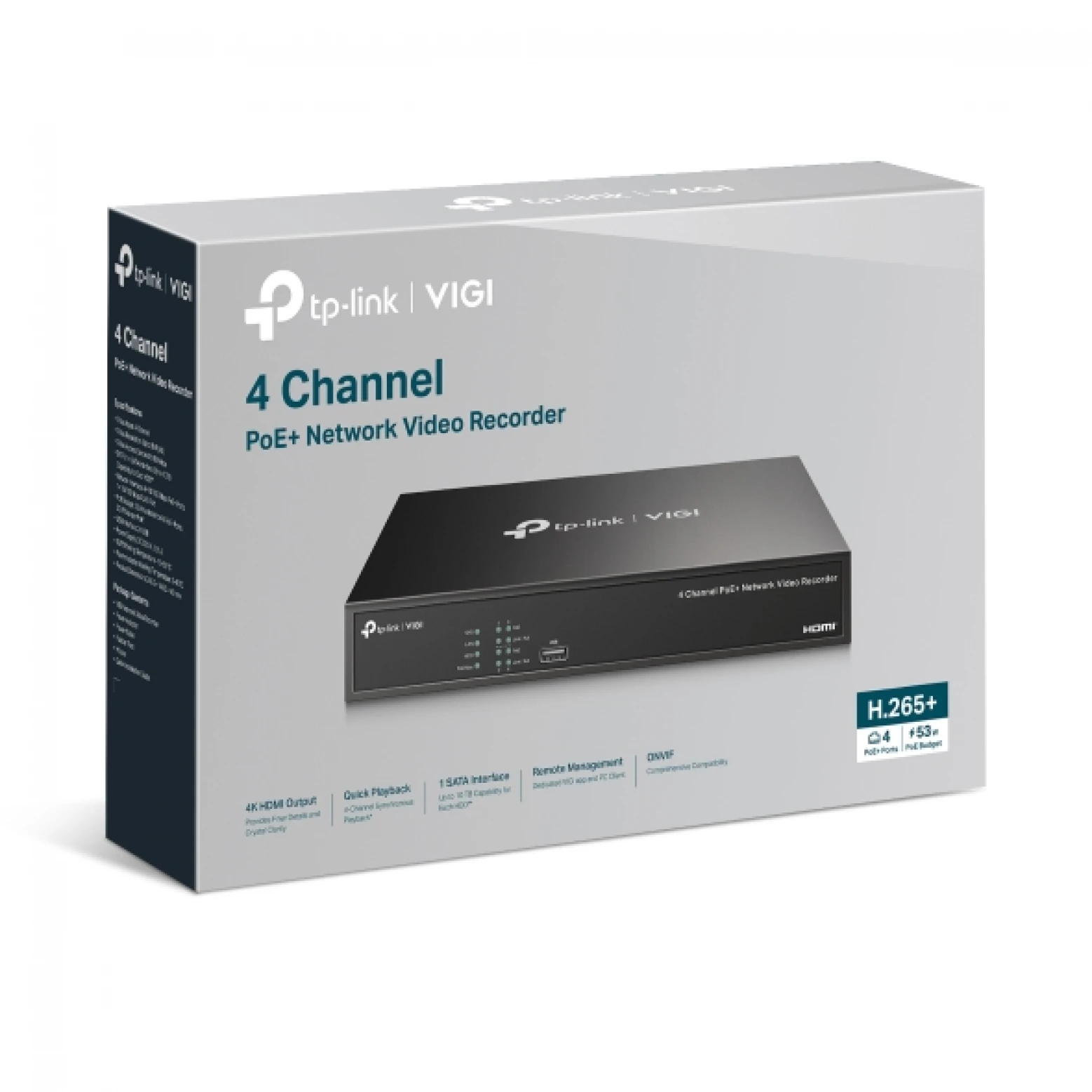 TP-Link By VIGI - NVR1004H-4P - 4 Channels - PoE - IP - NVR 