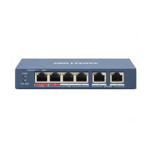 Hikvision DS-3E0106HP-E PoE switch, 1x High PoE, 3x PoE, 100M Unmanaged